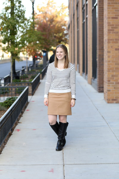 How To Wear Over The Knee Boots With A Skirt | Something Good