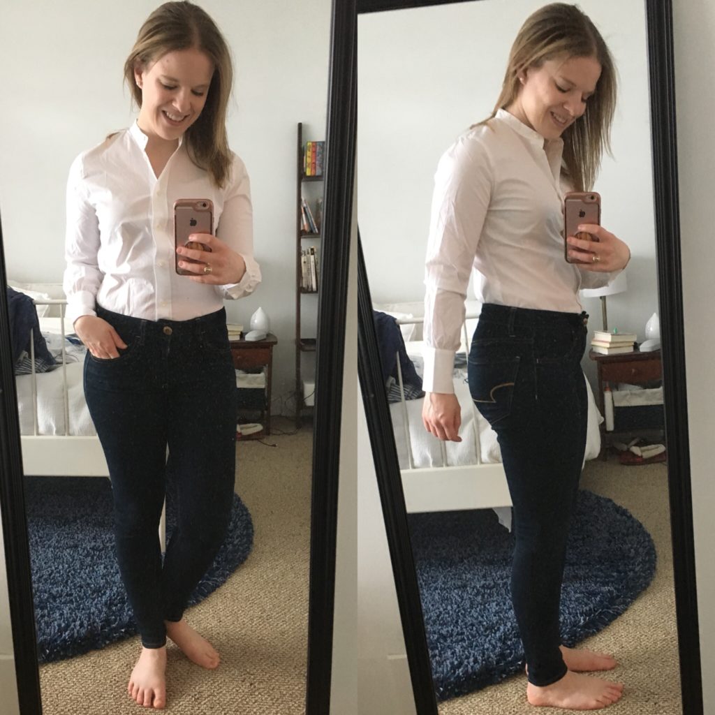 dc woman style blogger wearing J.Crew Stretch Perfect bodysuit