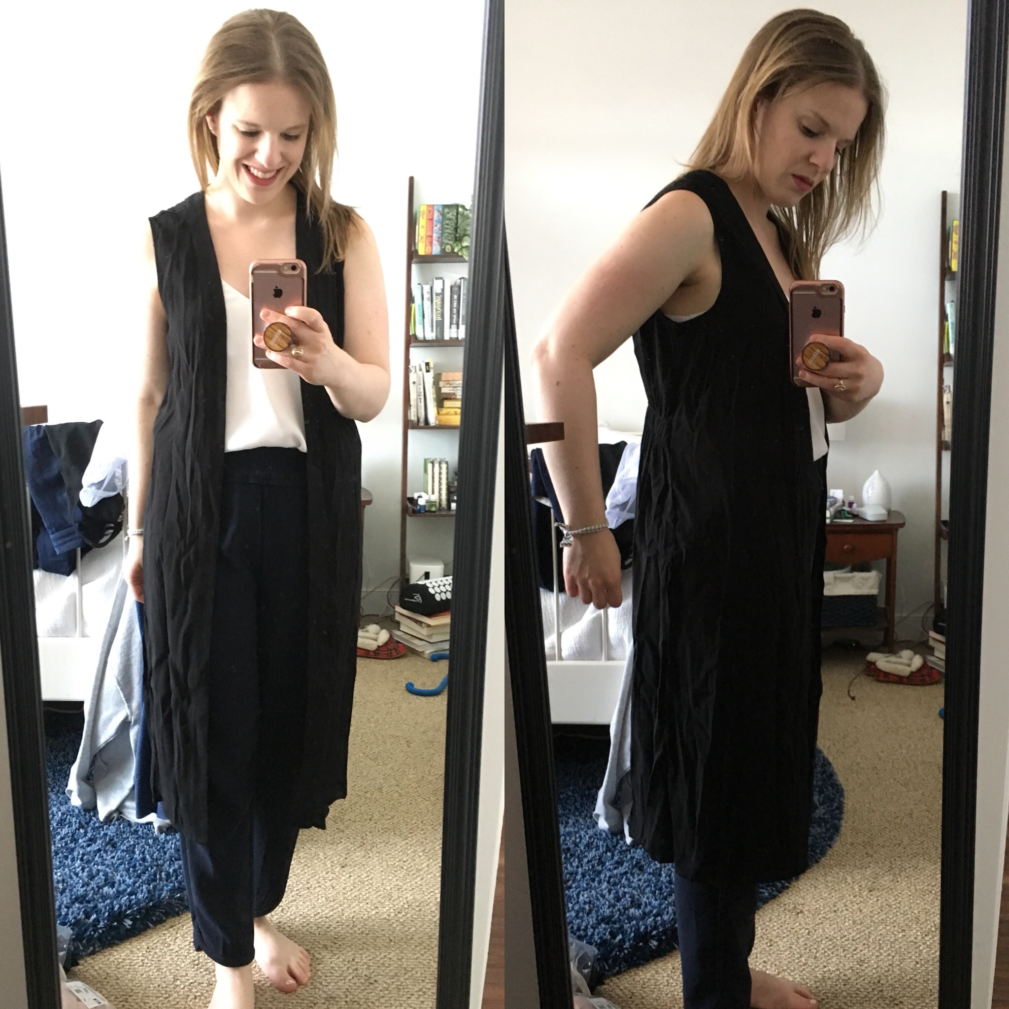 DC woman blogger wearing Trouvé Ruched Back Vest