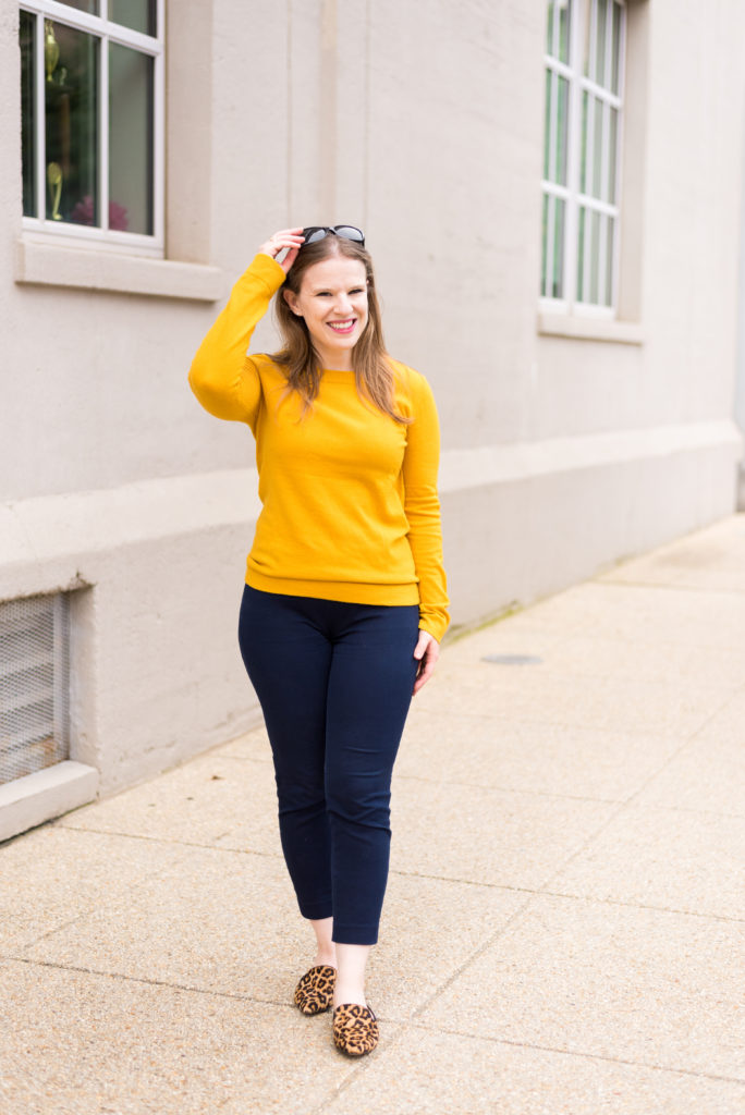 DC woman blogger wearing J.Crew Factory cotton-wool teddie sweater