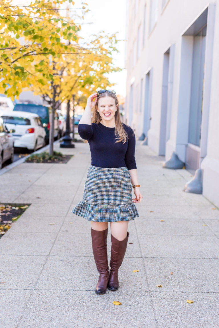 How To Wear Over The Knee Boots With A Skirt | Something Good