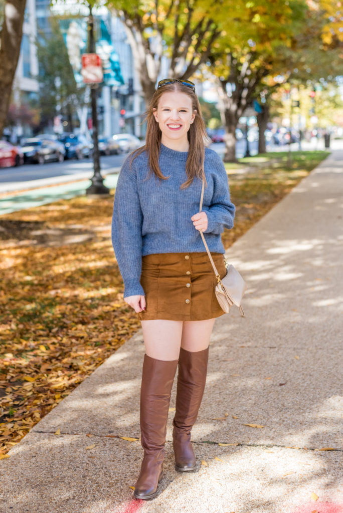 How To Wear Over The Knee Boots With A Skirt | Something Good