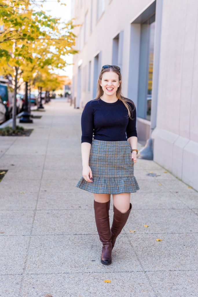 How To Wear Over The Knee Boots With A Skirt | Something Good