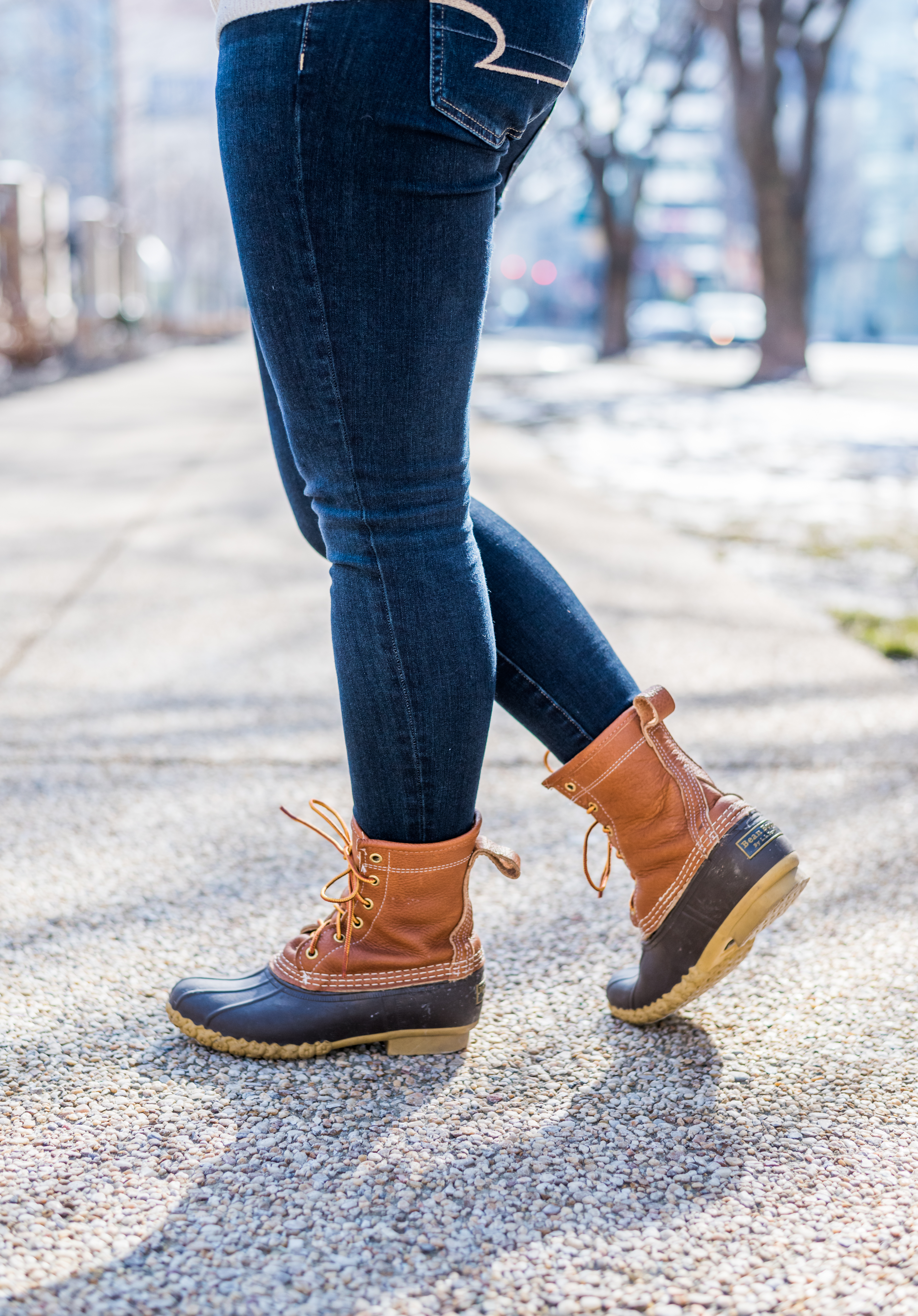 DC woman blogger wearing L.L. Bean Women's 8" Thinsulate Boots: The Original Duck Boot