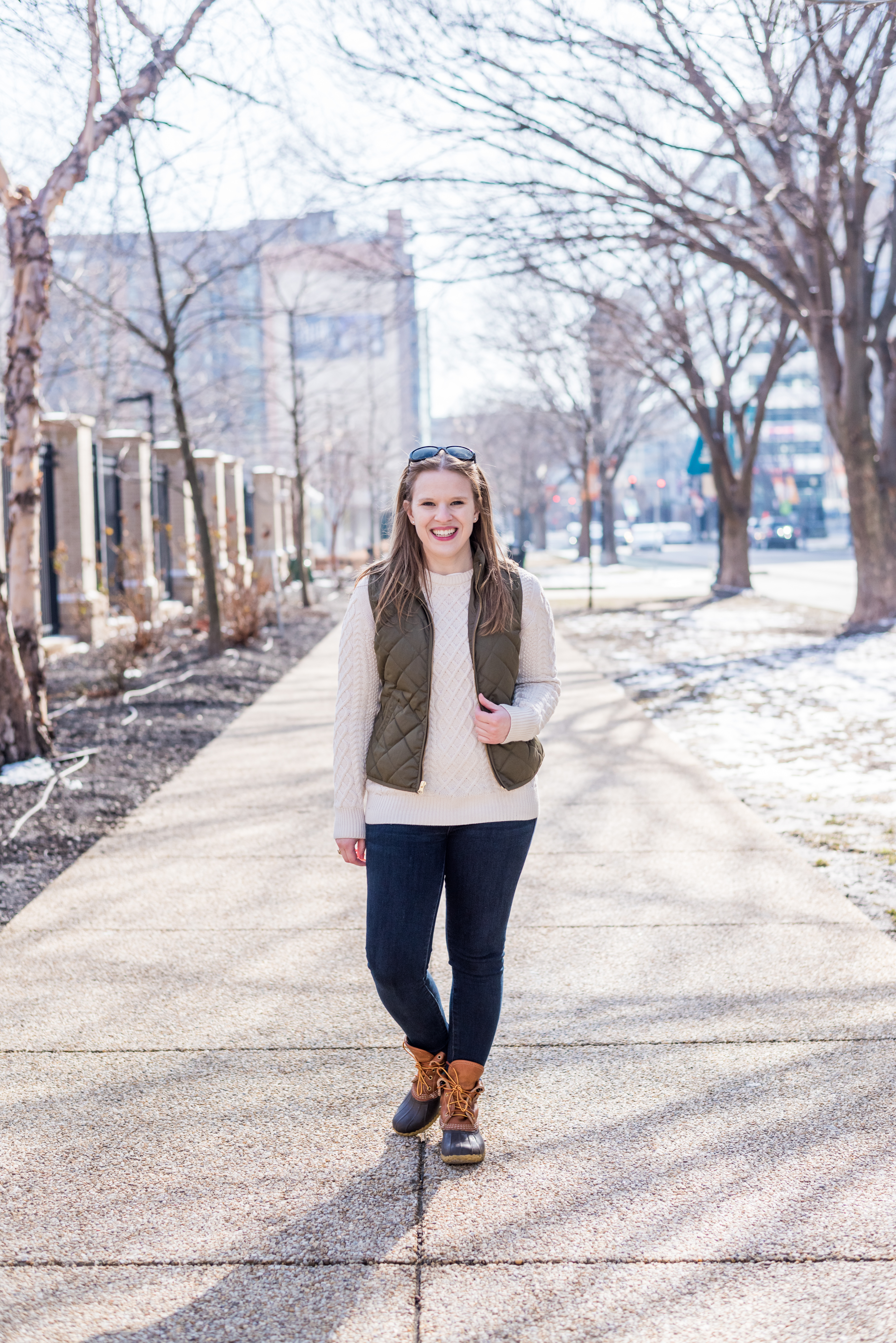 Dana Weinstein wearing Old Navy Quilted Vest