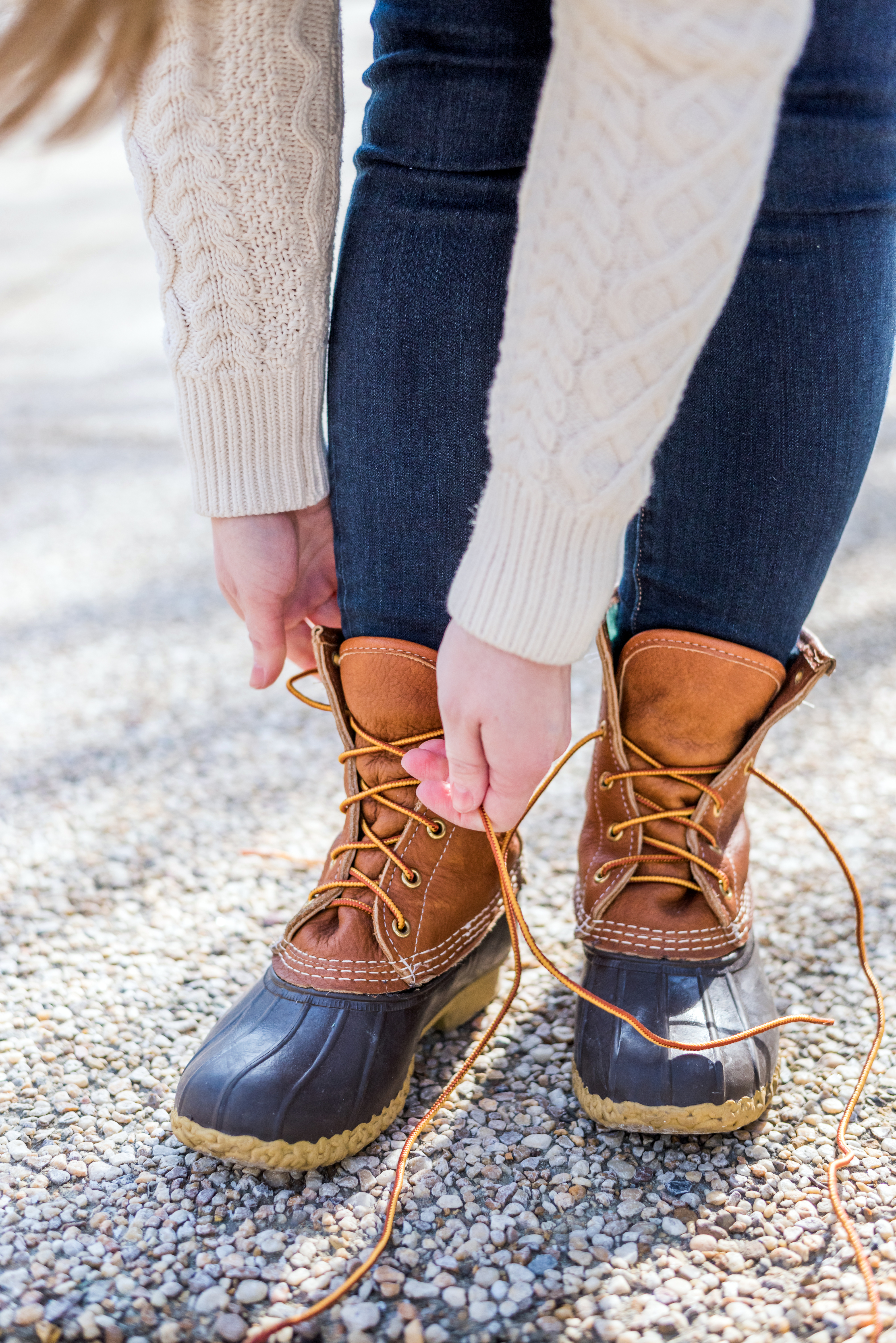 Dana Weinstein wearing L.L. Bean Women's 8" Thinsulate Bean Boots: The Original Duck Boot