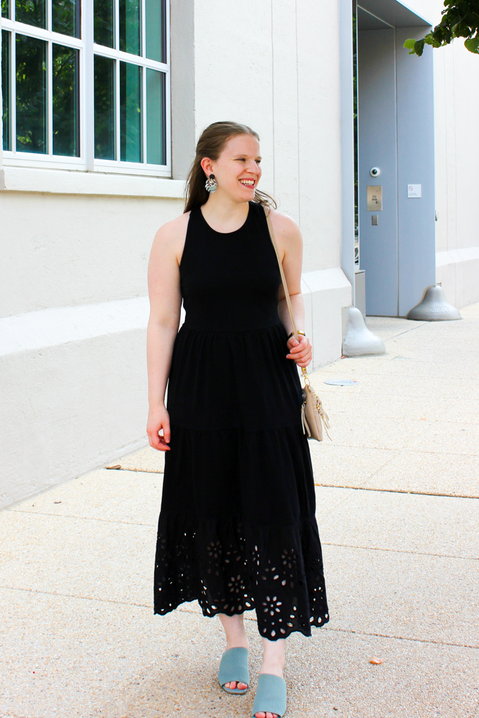 DC woman blogger wearing J.Crew Maxi dress