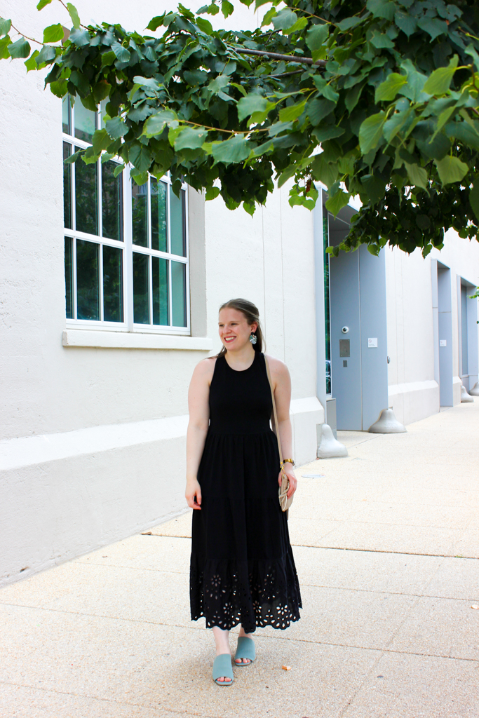 dc woman blogger wearing J.Crew Maxi Dress