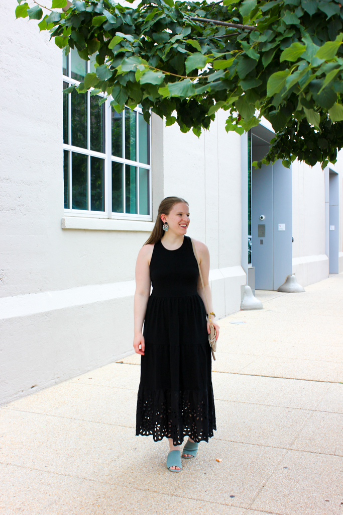 DC woman blogger wearing J.Crew Maxi dress