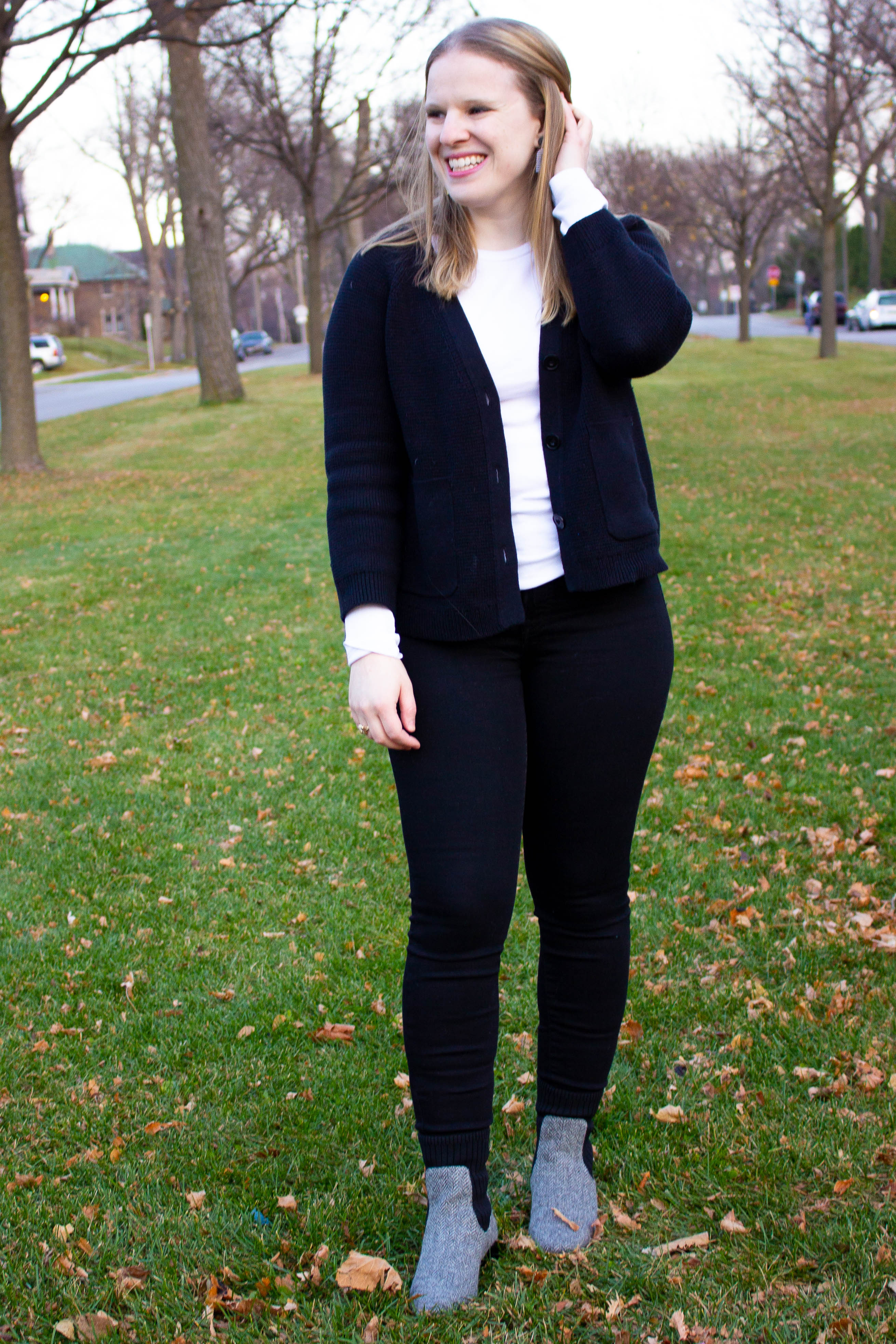 How to Style a Knit Black Cardigan | Something Good